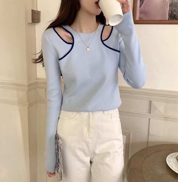women's sweaters autumn and winter korean ins style design sense long-sleeved slim slimming inner knit bottoming shirt blouse women, White;black
women's sweaters autumn and winter korean ins style design sense long-sleeved slim slimming inner knit bottoming shirt blouse women, White;black