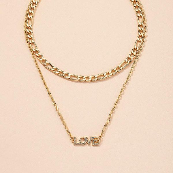 pendant necklaces 2021 korean fashion gold color double layer letter love metal necklace for women girls punk party jewelry gifts, Silver
pendant necklaces 2021 korean fashion gold color double layer letter love metal necklace for women girls punk party jewelry gifts, Silver