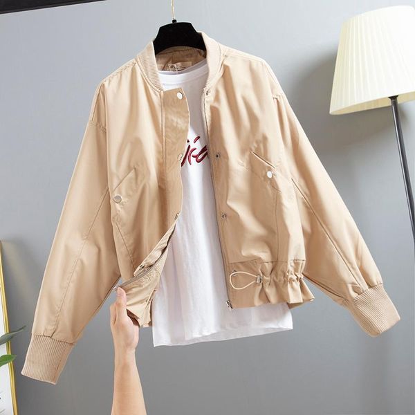 women's jackets harajuku autumn loose student drawstring baseball jacket women outerwear 3 color fashion short coat female chaqueta muj, Black;brown
women's jackets harajuku autumn loose student drawstring baseball jacket women outerwear 3 color fashion short coat female chaqueta muj, Black;brown