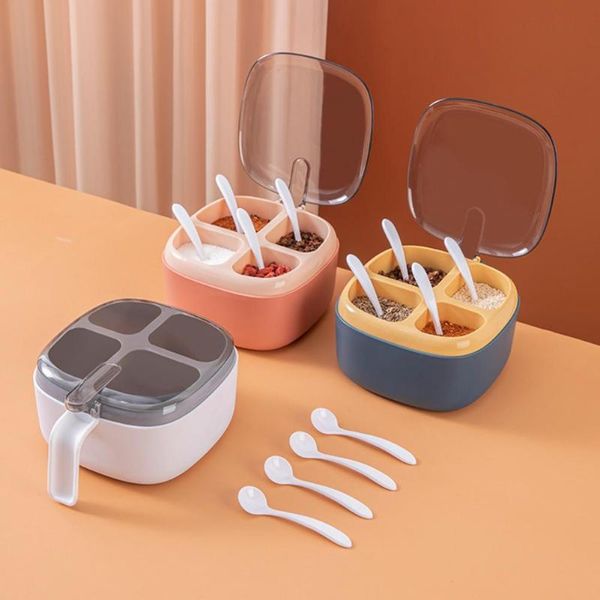storage bottles & jars 4 grid plastic seasoning container waterproof box visual condiment kitchen spice salt sugar
storage bottles & jars 4 grid plastic seasoning container waterproof box visual condiment kitchen spice salt sugar