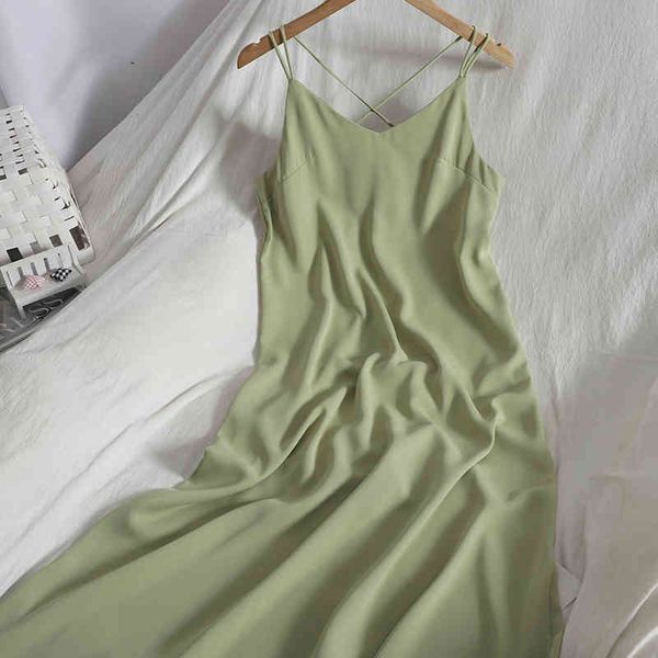 korean cross-shoulder suspender long dress spring summer elegant gentle base office lady thin solid color female 210420, Black;gray
korean cross-shoulder suspender long dress spring summer elegant gentle base office lady thin solid color female 210420, Black;gray