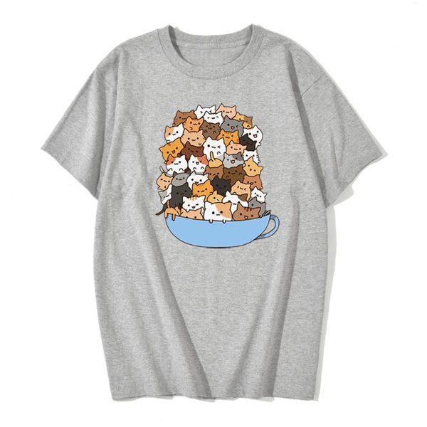 women's t-shirt cute cartoon cats print t shirt fashion kawaii summer brand cotton short sleeve crewneck loose top, White
women's t-shirt cute cartoon cats print t shirt fashion kawaii summer brand cotton short sleeve crewneck loose top, White