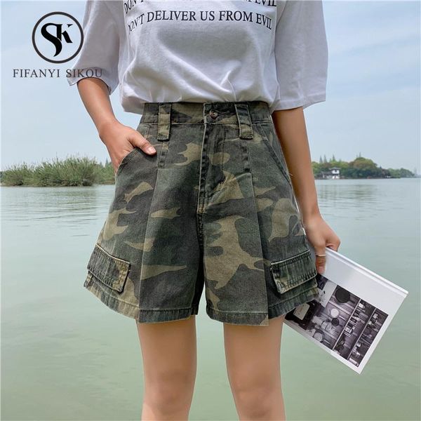 summer fashion camouflage denim shorts women casual loose wide leg short pants female streetwear high waist jeans women's, White;black
summer fashion camouflage denim shorts women casual loose wide leg short pants female streetwear high waist jeans women's, White;black