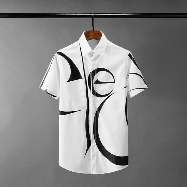 men's casual shirts short sleeve formal shirt 4xl fashion slim summer printed camisa masculina, White;black
men's casual shirts short sleeve formal shirt 4xl fashion slim summer printed camisa masculina, White;black