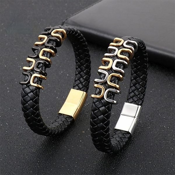 tennis neo-gothic stainless steel link chain charm bracelet for men 21.5cm boho braided leather wrap biker jewelry man, Golden;silver
tennis neo-gothic stainless steel link chain charm bracelet for men 21.5cm boho braided leather wrap biker jewelry man, Golden;silver