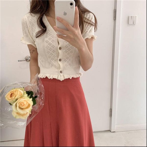 womens sweaters hollow out solid chic thin leisure cardigans high waist women casual retro short sleeves, White;black
womens sweaters hollow out solid chic thin leisure cardigans high waist women casual retro short sleeves, White;black