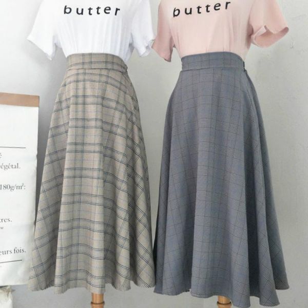 skirts womens midi skater skirt preppy style plaid long saia faldas elegant grid pattern vintage flared female, Black
skirts womens midi skater skirt preppy style plaid long saia faldas elegant grid pattern vintage flared female, Black