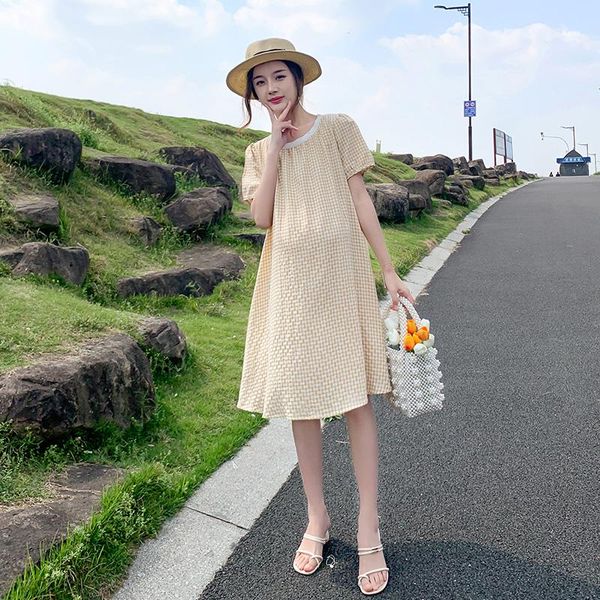 maternity summer fashion loose short sleeve dress blue yellow lace patchwork o-neck pregnant women a-line plaid casual dresses, White
maternity summer fashion loose short sleeve dress blue yellow lace patchwork o-neck pregnant women a-line plaid casual dresses, White