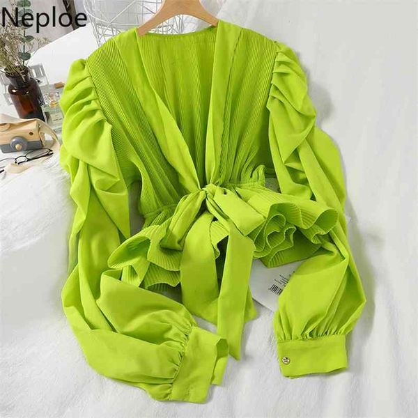 blouse women solid v neck puff sleeve ladies blusa shirts summer fashion casual lace up slim waist female 210422, White
blouse women solid v neck puff sleeve ladies blusa shirts summer fashion casual lace up slim waist female 210422, White