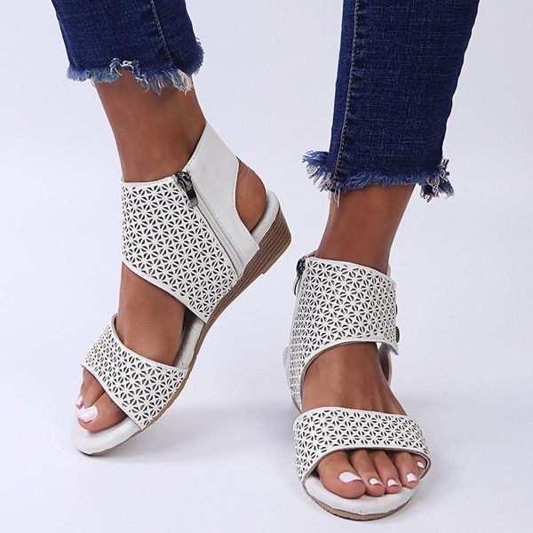 sandals women sandalias hollow open toe beach flats breathable zipper casual solid wedges shoes ladies footwear plus size r5, Black
sandals women sandalias hollow open toe beach flats breathable zipper casual solid wedges shoes ladies footwear plus size r5, Black