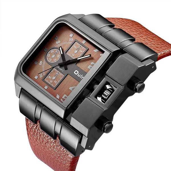 wristwatches 2021 oulm brand original unique design square men wristwatch wide big dial casual leather strap quartz watch male sport watches, Slivery;brown
wristwatches 2021 oulm brand original unique design square men wristwatch wide big dial casual leather strap quartz watch male sport watches, Slivery;brown