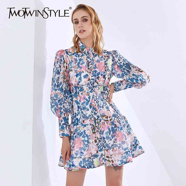 twotwinstyle elegant printed floral dress female stand collar long sleeve high waist dresses women fashion clothing 210517, Black;gray
twotwinstyle elegant printed floral dress female stand collar long sleeve high waist dresses women fashion clothing 210517, Black;gray