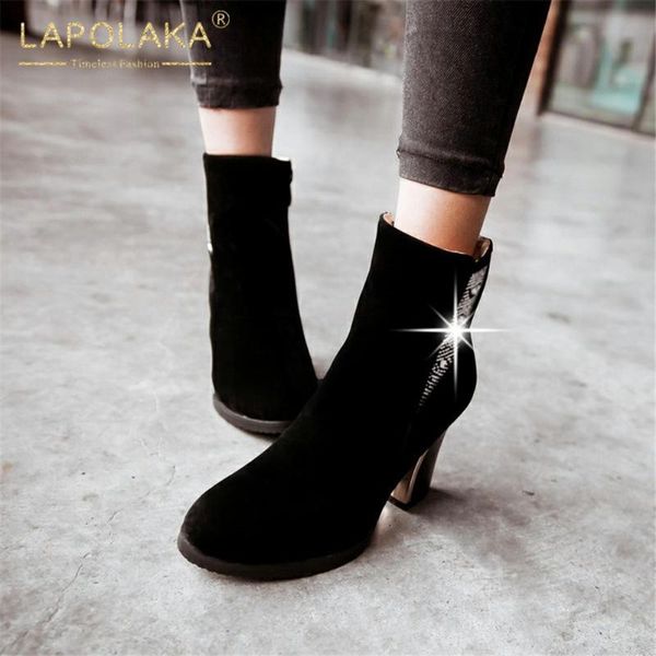 boots lapolaka 2021 brand large size 33-43 elegant office shoes ladies thick high heels crystal dropship work bootie lady, Black
boots lapolaka 2021 brand large size 33-43 elegant office shoes ladies thick high heels crystal dropship work bootie lady, Black