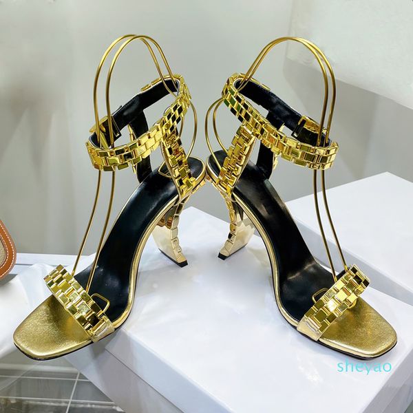 metal strap decorative square head high heeled sandals womens shoes .5cm heels, Black
metal strap decorative square head high heeled sandals womens shoes .5cm heels, Black