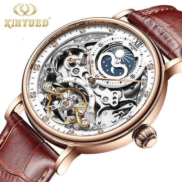 kinyued new luxury fashion classic leather seamless men business casual clock brand calendar transparent builder, Slivery;brown 
kinyued new luxury fashion classic leather seamless men business casual clock brand calendar transparent builder, Slivery;brown