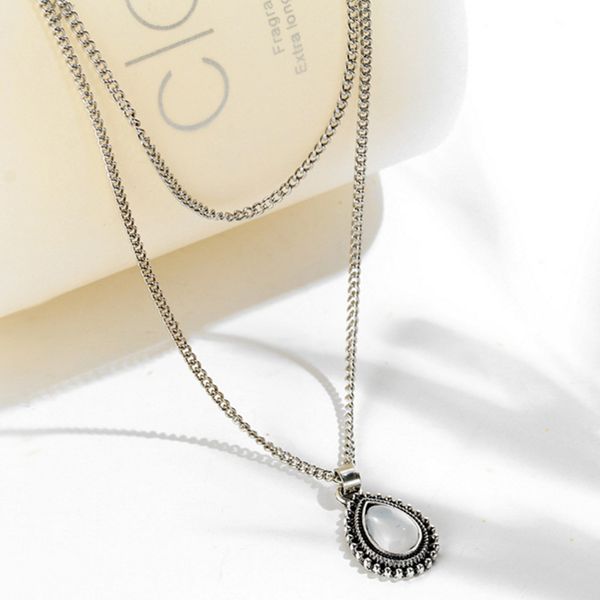 bohemia layered opal choker necklace gemstone teardrop necklaces charm pendant statement jewelry for women and girls, Silver
bohemia layered opal choker necklace gemstone teardrop necklaces charm pendant statement jewelry for women and girls, Silver