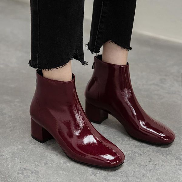 boots 2021 autumn high thick heels women zip ankle boot female patent leather square toe ladies pu casual shoes big size 33-43, Black
boots 2021 autumn high thick heels women zip ankle boot female patent leather square toe ladies pu casual shoes big size 33-43, Black