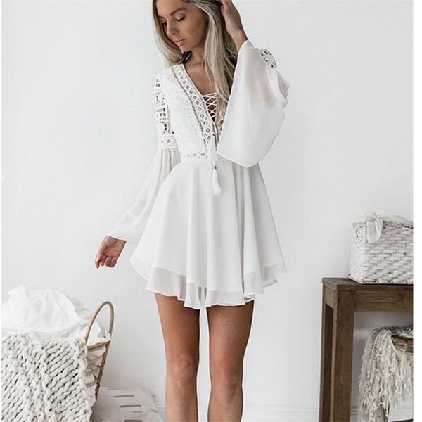 new girls white summer bohemian mini dress women fashion spring solid white mini lace casual clothes v-neck long sleeve dresses 210409, Black;gray
new girls white summer bohemian mini dress women fashion spring solid white mini lace casual clothes v-neck long sleeve dresses 210409, Black;gray