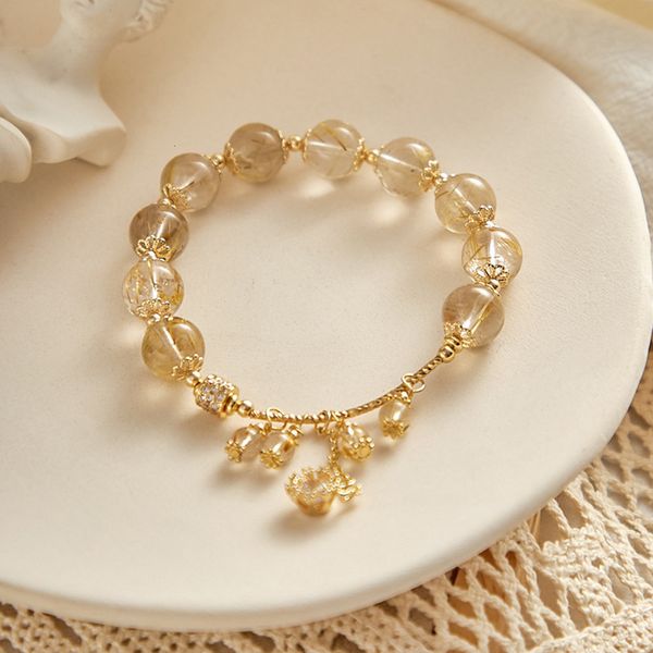 link natural blonde crystal bracelet women's transfer fortune z diy bead jewelry, Black 
link natural blonde crystal bracelet women's transfer fortune z diy bead jewelry, Black