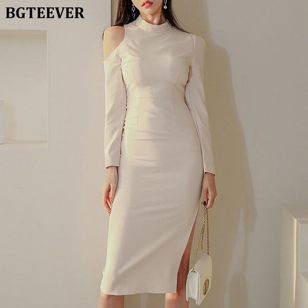 casual dresses bgteever chic ladies stand collar women off-the-shoulder bodycon dress elegant full sleeve side split female pencil vestidos, Black;gray
casual dresses bgteever chic ladies stand collar women off-the-shoulder bodycon dress elegant full sleeve side split female pencil vestidos, Black;gray