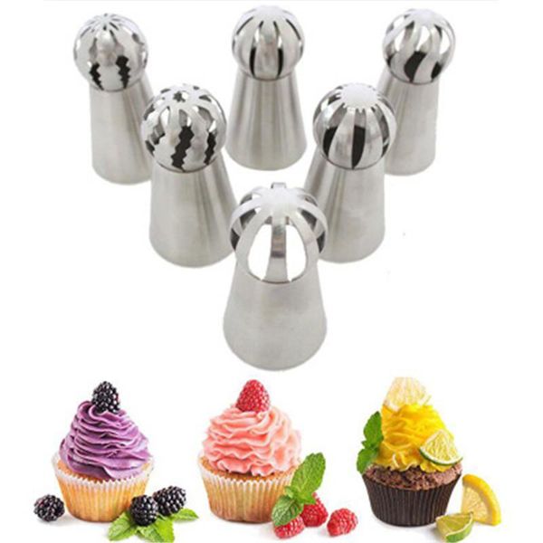 6pcs sphere ball russian flower nozzles pastry icing piping nozzle tip wedding fondant cake baking cupcake & tools
6pcs sphere ball russian flower nozzles pastry icing piping nozzle tip wedding fondant cake baking cupcake & tools