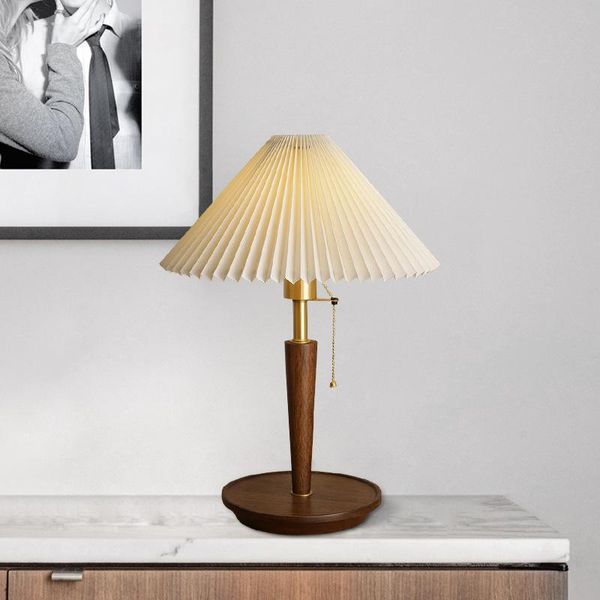 table lamps american retro pleated simple nostalgic style bedroom bedside study sofa side nordic walnut solid wood lamp e27
table lamps american retro pleated simple nostalgic style bedroom bedside study sofa side nordic walnut solid wood lamp e27