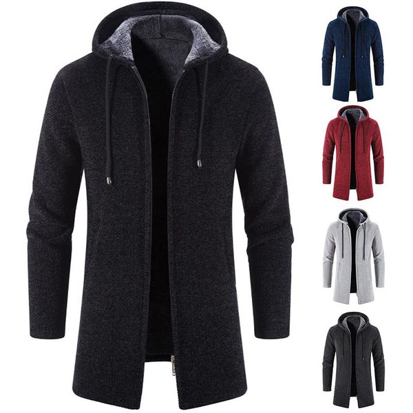 men's sweaters medium long coat autumn winter warm sweater thick fleece hooded cardigan trend fashion handsome wear, White;black
men's sweaters medium long coat autumn winter warm sweater thick fleece hooded cardigan trend fashion handsome wear, White;black