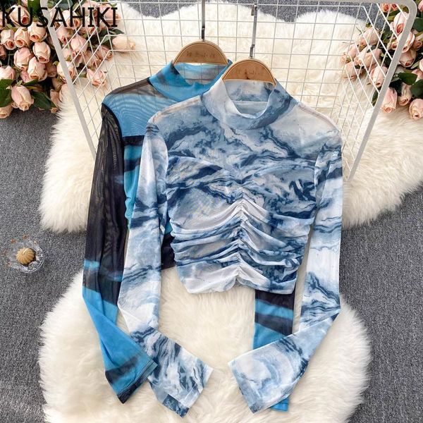 women's t-shirt kusahiki korean tie dye short crop tshirts women long sleeve turtleneck graphic tees 2021 chic folds slim shirt 6v204, White
women's t-shirt kusahiki korean tie dye short crop tshirts women long sleeve turtleneck graphic tees 2021 chic folds slim shirt 6v204, White