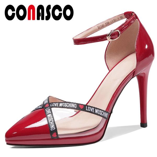 dress shoes conasco spring summer fashion patent leather women pumps transparent mixed colors high heels ankle strap woman, Black
dress shoes conasco spring summer fashion patent leather women pumps transparent mixed colors high heels ankle strap woman, Black