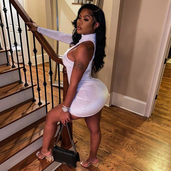 2021velvet night skinny party dresses white hollow out one sleeve women clubwear fashion spring bodycon mini dress hot, Black;gray
2021velvet night skinny party dresses white hollow out one sleeve women clubwear fashion spring bodycon mini dress hot, Black;gray