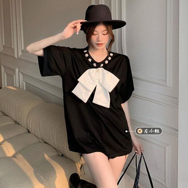 korean fashion women clothing summer o-neck big bow t shirts casual style short sleeve ladies ins hipster tees beaded 2021 women's t-s, White
korean fashion women clothing summer o-neck big bow t shirts casual style short sleeve ladies ins hipster tees beaded 2021 women's t-s, White
