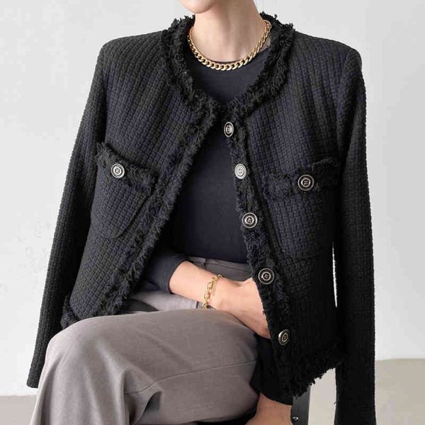 women's jackets onalippa tweed french woman's jacket stylish temperament around the tattered neck single-breasted seam loose wool, Black;brown
women's jackets onalippa tweed french woman's jacket stylish temperament around the tattered neck single-breasted seam loose wool, Black;brown