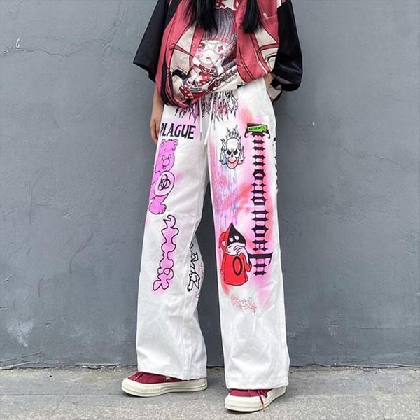 hip hop dancing women pant wide leg oversized cartoon graffiti printed baggy aesthetic straight trouser streetwear, Black;white
hip hop dancing women pant wide leg oversized cartoon graffiti printed baggy aesthetic straight trouser streetwear, Black;white