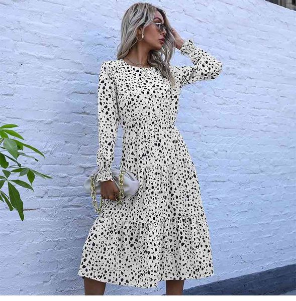 spring summer new light mature leopard print halter long sleeve dress women fashion o neck loose all match long dresses 210413, Black;gray
spring summer new light mature leopard print halter long sleeve dress women fashion o neck loose all match long dresses 210413, Black;gray