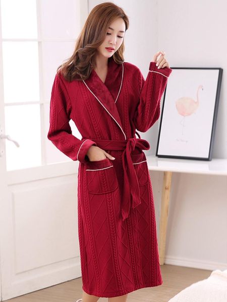women's sleepwear baijinbai fashion colour female bathrobes thick nightwear home clothes knitting cotton bath robe dressing gowns for w, Black;red
women's sleepwear baijinbai fashion colour female bathrobes thick nightwear home clothes knitting cotton bath robe dressing gowns for w, Black;red