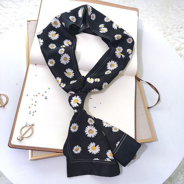 scarves long scarf small silk daisy print wild female spring and autumn thin narrow double-sided tie, Blue;gray
scarves long scarf small silk daisy print wild female spring and autumn thin narrow double-sided tie, Blue;gray