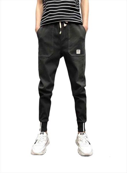 korean slim feet harem casual women pants toe hip hop jeans high belt summer, Black 
korean slim feet harem casual women pants toe hip hop jeans high belt summer, Black