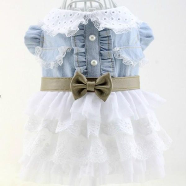 fashion dog clothes washed denim chiffon dress for dogs lace collar bow belt skirts cute small teddy white girl ropa para perro apparel
fashion dog clothes washed denim chiffon dress for dogs lace collar bow belt skirts cute small teddy white girl ropa para perro apparel