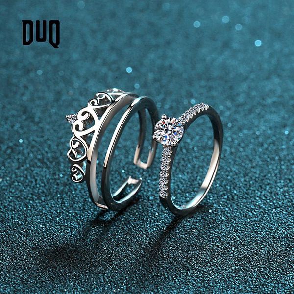 cluster rings duq moissanite ring 925 silver excellent flower cut 0.5ct diamond 2-in-1 four pawls engagement gift crown queen for women, Golden;silver
cluster rings duq moissanite ring 925 silver excellent flower cut 0.5ct diamond 2-in-1 four pawls engagement gift crown queen for women, Golden;silver
