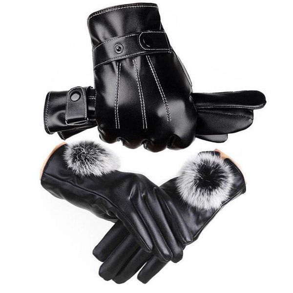 men's and women's touch-screen leather gloves for winter riding warm waterproof plus velvet padded cycling, Black
men's and women's touch-screen leather gloves for winter riding warm waterproof plus velvet padded cycling, Black