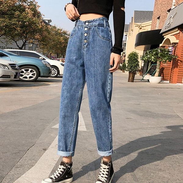women's jeans 2021 summer vintage boyfriend harem 9-point straight women streetwear female high waist loose denim trousers, Blue
women's jeans 2021 summer vintage boyfriend harem 9-point straight women streetwear female high waist loose denim trousers, Blue