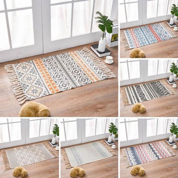 retro bohemian hand woven cotton linen carpet rug bedside geometric floor mat bedroom room decor home living carpets
retro bohemian hand woven cotton linen carpet rug bedside geometric floor mat bedroom room decor home living carpets