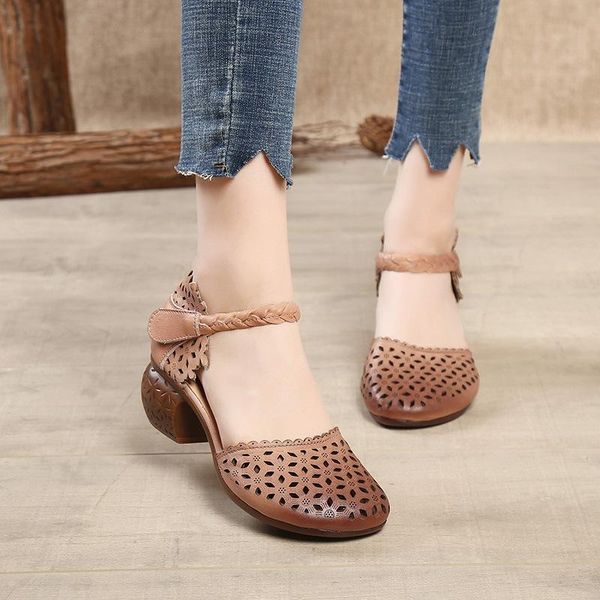 sandals 2021 summer women's genuine leather shoes woman retro hollow out female high heels soft bottom ladies sandal, Black
sandals 2021 summer women's genuine leather shoes woman retro hollow out female high heels soft bottom ladies sandal, Black