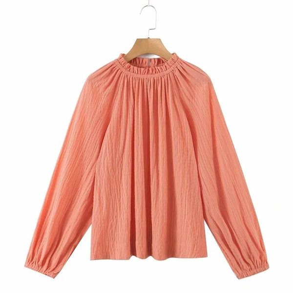women's blouses & shirts 2021 fashion temperament blouse stand-up collar long-sleeved blusa wood ear shirt df609, White
women's blouses & shirts 2021 fashion temperament blouse stand-up collar long-sleeved blusa wood ear shirt df609, White