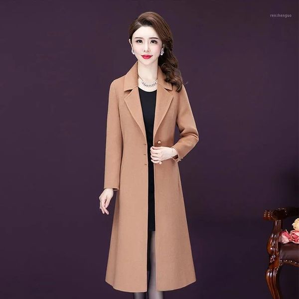 women's wool & blends cashmere woolen coat autumn and winter 2021 fashion slim mid-length thick, Black
women's wool & blends cashmere woolen coat autumn and winter 2021 fashion slim mid-length thick, Black