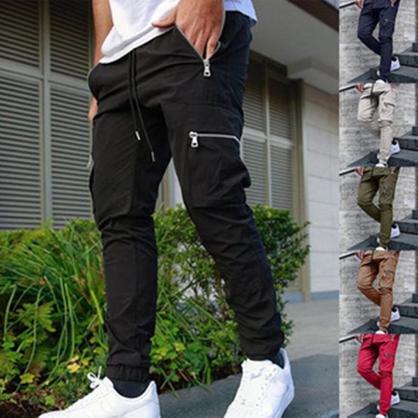 men's pants jogger sweatpants track men slim fit workout trousers male multi-pocket casual skinny zipper design sportswear, Black
men's pants jogger sweatpants track men slim fit workout trousers male multi-pocket casual skinny zipper design sportswear, Black