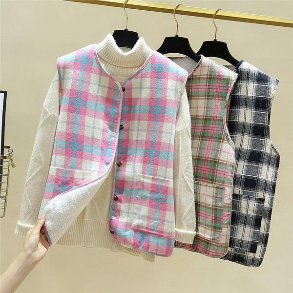 women's vests winter 2021 lambskin plush waistcoat for women thickened korean version, Black;white
women's vests winter 2021 lambskin plush waistcoat for women thickened korean version, Black;white