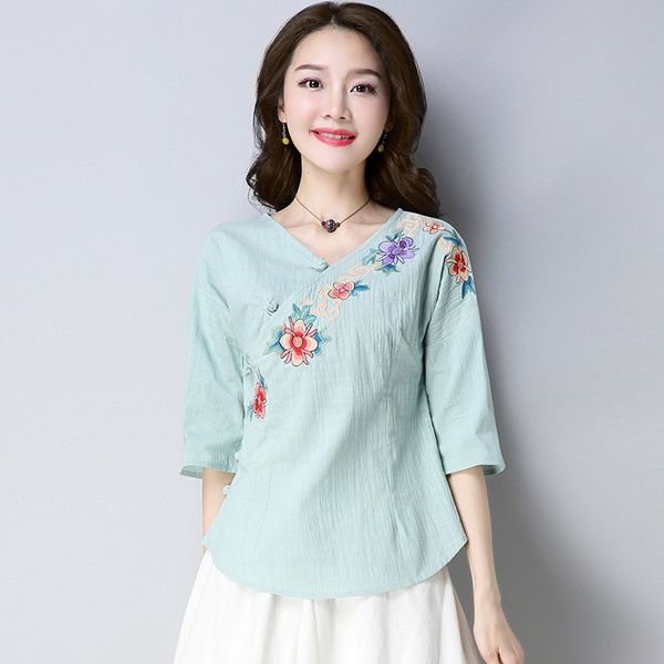 ladies chinese hanfu embroidery vintage shirt ethnic literary cheongsam cotton linen chinese style clothing women 11091, Red
ladies chinese hanfu embroidery vintage shirt ethnic literary cheongsam cotton linen chinese style clothing women 11091, Red