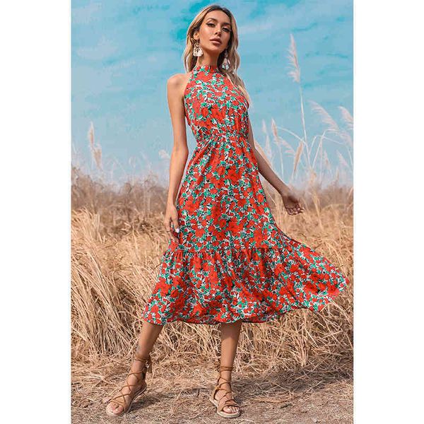 2021 new women's high waist open back dress with printed suspender dress, Black;gray
2021 new women's high waist open back dress with printed suspender dress, Black;gray