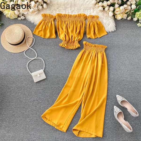 high street women 2piece set summer solid flare sleeve slash neck ruffles blouse+ fashion elastic waist pant 210531, White
high street women 2piece set summer solid flare sleeve slash neck ruffles blouse+ fashion elastic waist pant 210531, White